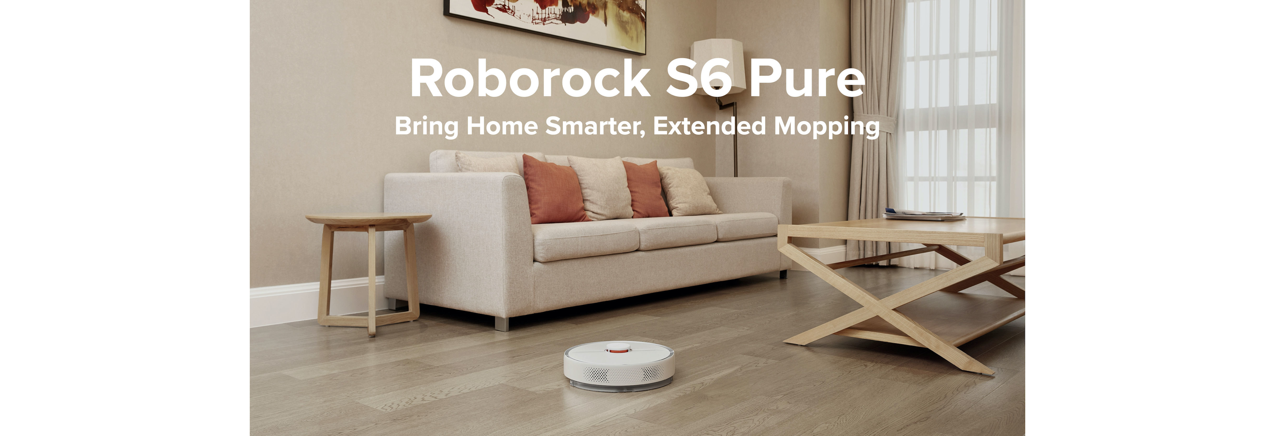หุ่นยนต์ดูดฝุ่น ถูพื้น อัจฉริยะ โรโบร็อค Roborock S6 Pure - Smart Robotic Vacuum and Mop Cleaner - B